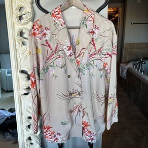 Floral double breasted blouse